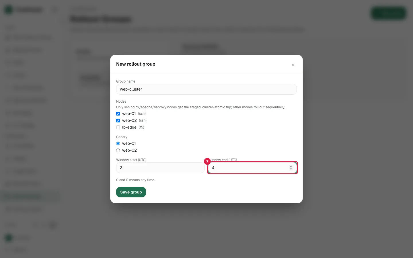 Fill Window end with "4"